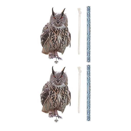 

Плоский Искусственный Сова Птицеотпугивающий Артефакт со Светоотражающей Лентой Легко Устанавливается Водонепроницаемая Плоская Бумага Подвесной Сад для Улицы A