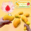 Squishy Mango Erdbeere Weiche Frucht Quetschspielzeug Langsam aufsteigend Stress Angst Linderung Dekompression Zuhause Büro Party Mitbringsel Geschenk