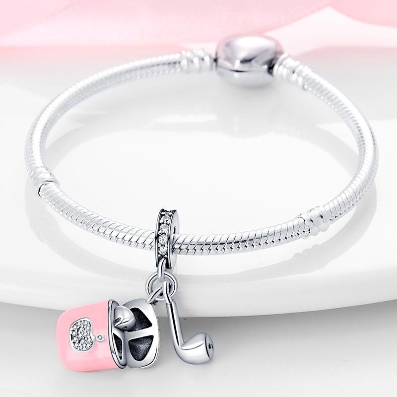 100% Copper Guitar Sax Headphones Musical Instrument Charms Beads Fit Pandachoriginal Bracelets Diy Jewelry