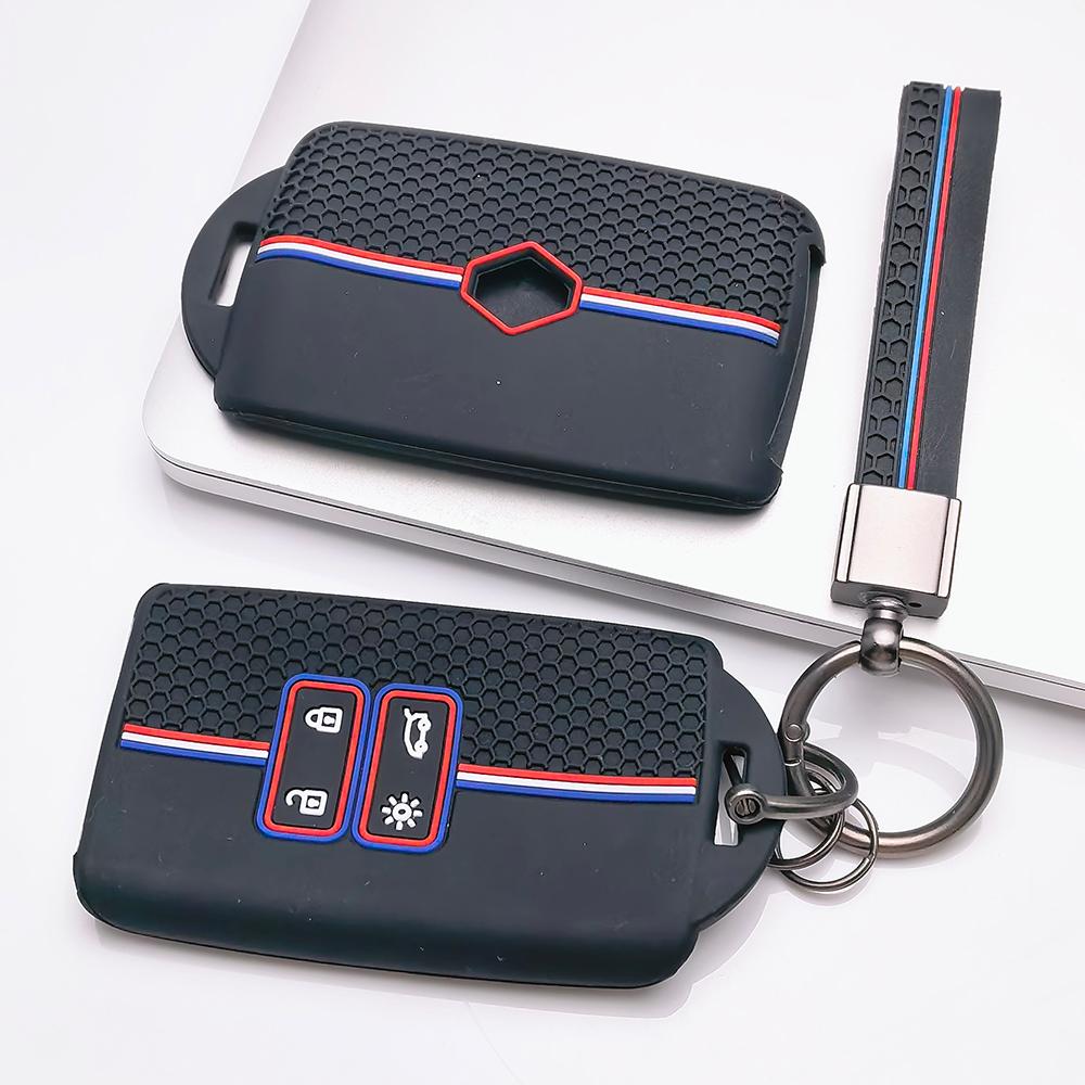Key Case Cover for Renault Koleos Kadjar Megane Talisman Espace Scenic Grand with Keychain Anti-Scratch Guard Shockproof Protection