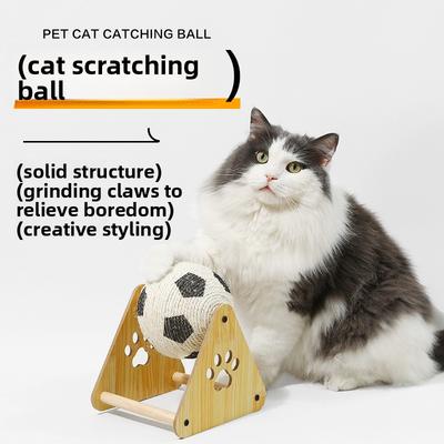 Sisalball Katzenkratzbrett zur Linderung von Langeweile, Katzenspielzeug, nicht haarend, vertikaler, verschleißfester Fußball-Katzenkletterbaum