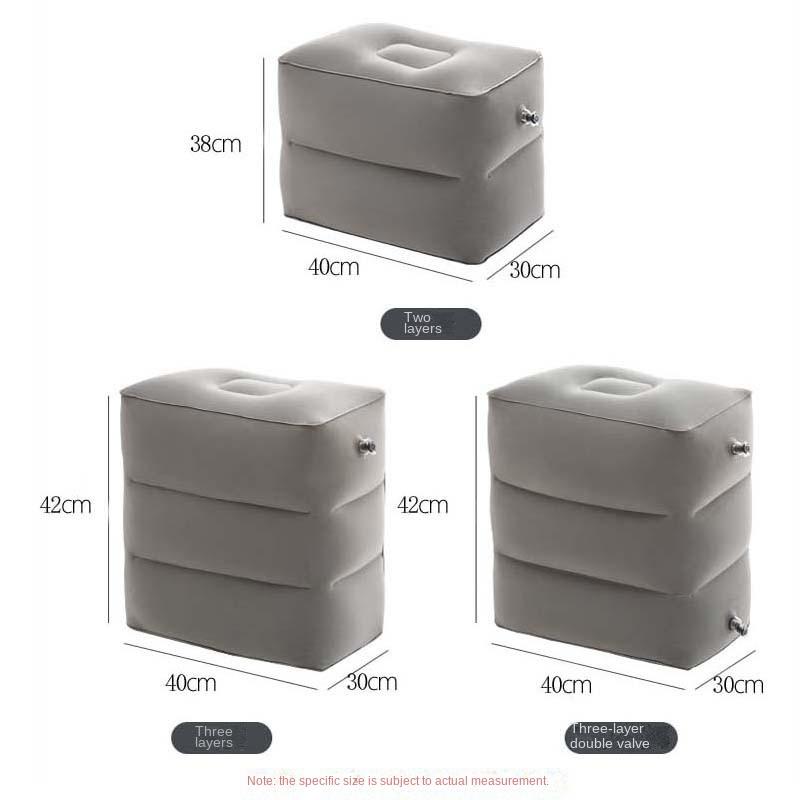 Travel Inflatable Three-layer Foot Pillow Adjustable Inflatable Footrest Sleep Sit Long-distance Train Car Foot Rest Footstool