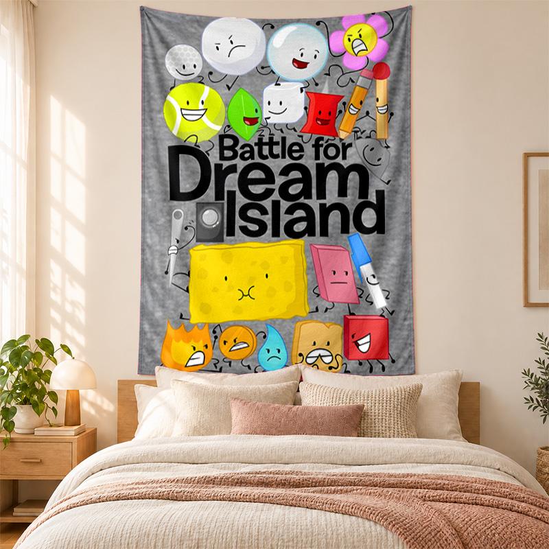 BFDI Charaktere Wandteppich hohe Qualität zur Dekoration von Wohnzimmer Schlafzimmer Wohnheimwänden ideal als Schlafzimmer Wandkunst oder Weihnachtsgeschenk