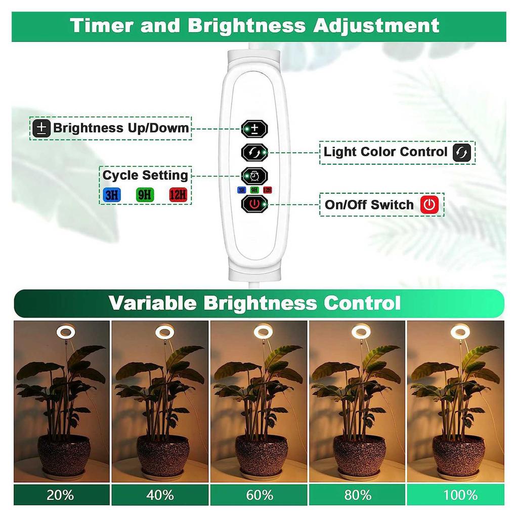 Plant Grow Light Floor Lamp Full Spectrum Sunlight Large Potted Plant Fill Light 3 9 12 Hours Timing 10 Levels Dimming