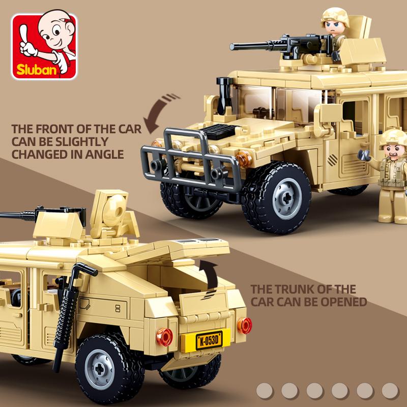 Ungiftig 265 Teile Zweiter Weltkrieg Militär Swat H2 Sturmfahrzeug Auto Bausteine Armee Soldat Rüstung Auto Modell Bausteine DIY Spielzeug Geschenke Für Kinder Kinder