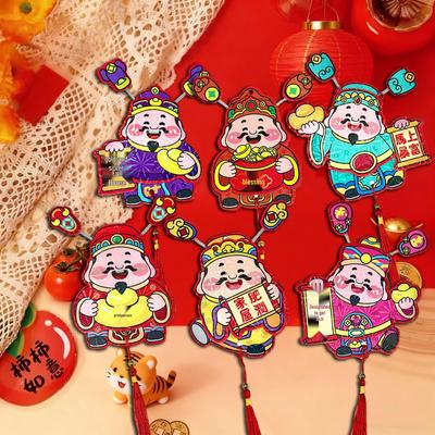 Kreativer 2026 Jahr des Pferdes Cartoon Wackelohren Kühlschrankmagnet - Gott des Reichtums Dreidimensionales Frühlingsfest Ornament.