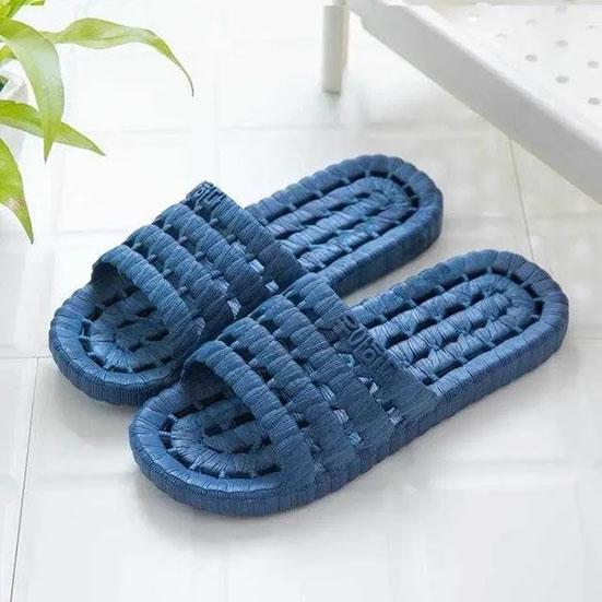 Herren Weiche Sohle Rutschfest Outdoor Freizeit Hausschuhe Große Größe Einfarbig Atmungsaktiv Indoor Badezimmer Flache Hausschuhe