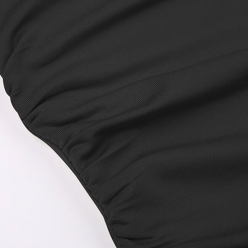 Mode Swingkragen Kapuzen Langarm T-Shirt Damen Frühling Herbst Einfarbig Basic Kurz Sexy Damen T-Shirts Tops Lässig Slim Street Girls Y2K Tee 25754