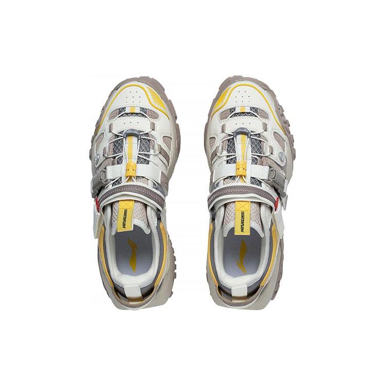 New LiNing CF Linchuan V2 Dream Theme Show Model Anti Slip Wear Resistant Low Top Sports Casual Shoes Ecru Gray AGLS225-1