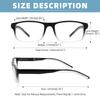 MODFANS Stylish Gradient Rectangle gentlemen's Blue Blackout Reading Glasses UV Protection Comfort Spring Hinge Glasses