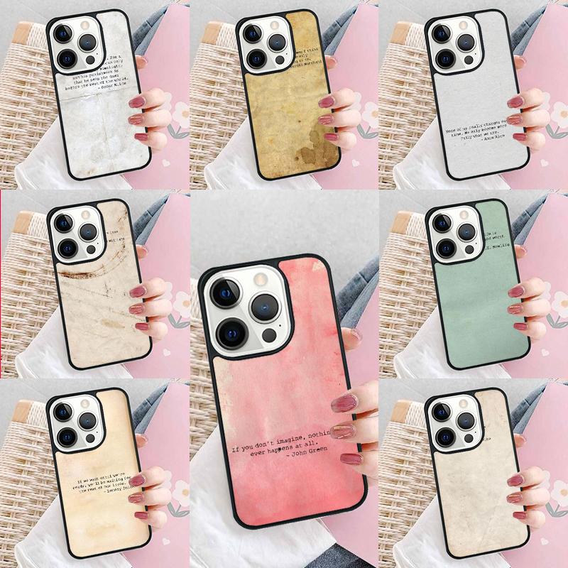 vintage jhon green quotes nspiration Phone Case For iPhone 17 Air 15 16e 14 13 Pro Max Coque 12 11 Pro Max PLUS cover