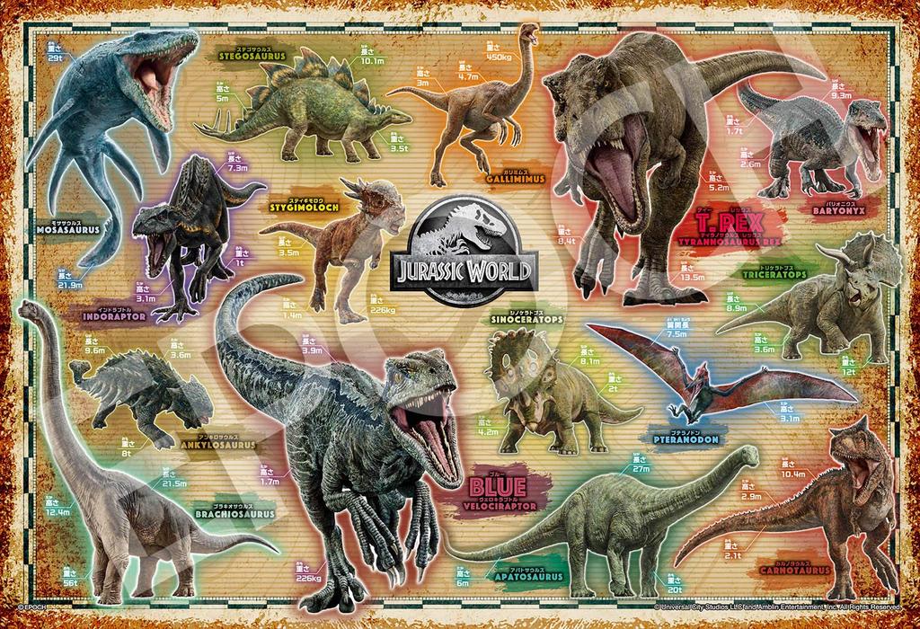 Epoch Jigsaw Puzzle Jurassic World Dinosaur Collection with and Score Ticket 300-Piece (26x38cm) 28-806s Glue, Spatula,