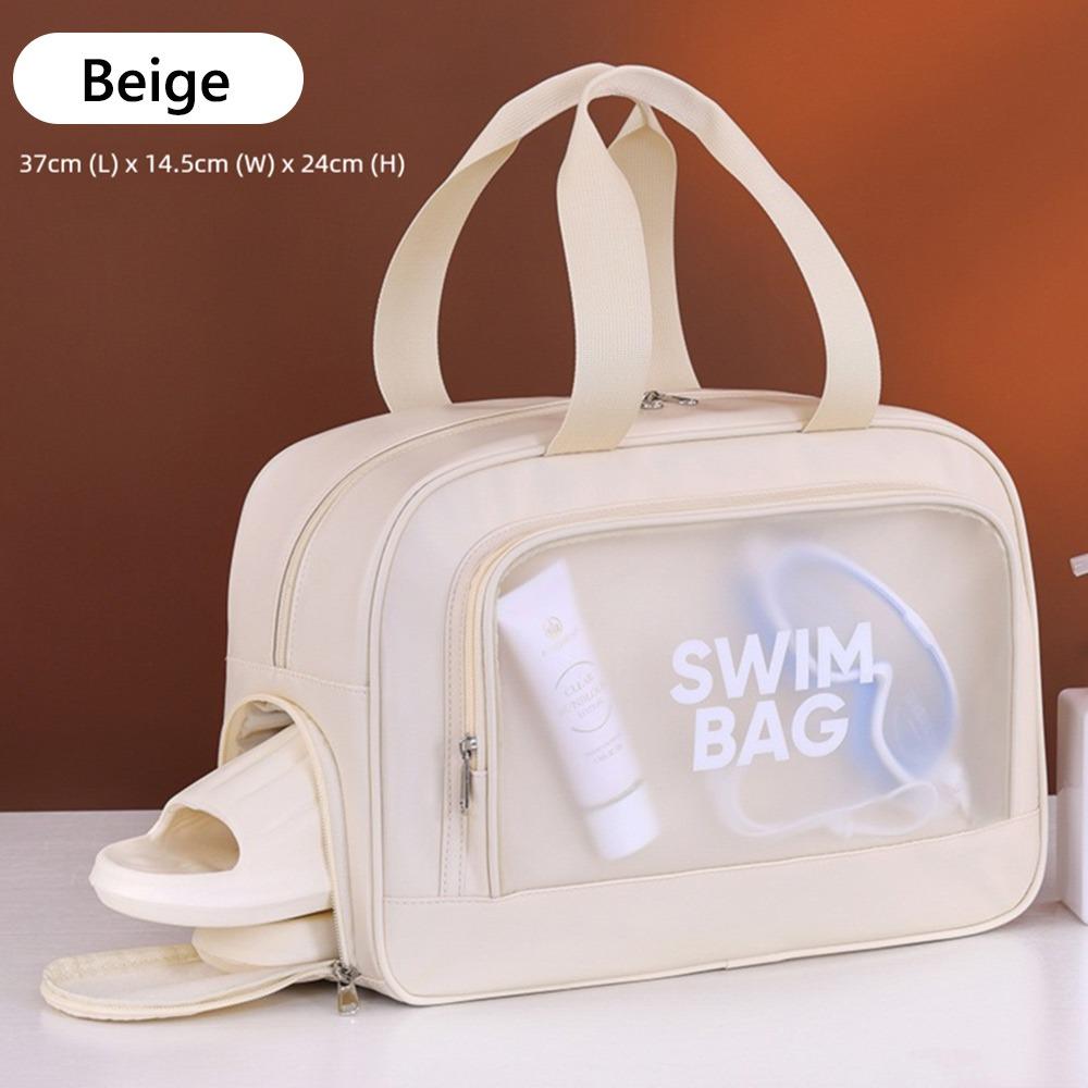 

Large Capacity Beach Swimming Bag Multi-pocket Travel Handbag New Sports Fitness Bag Daily Use білий