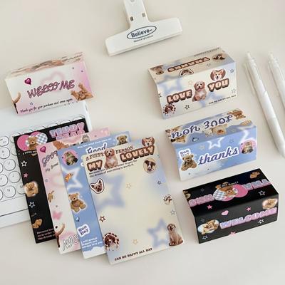 10 adet Sevimli Amerikan Retro Karikatür Ayı Kedi Köpek Kart Kafa Kartı Geri Kore Kpop Yıldızı Fotoğraf Kartı Ambalaj Çantası DIY Dekor Malzemesi