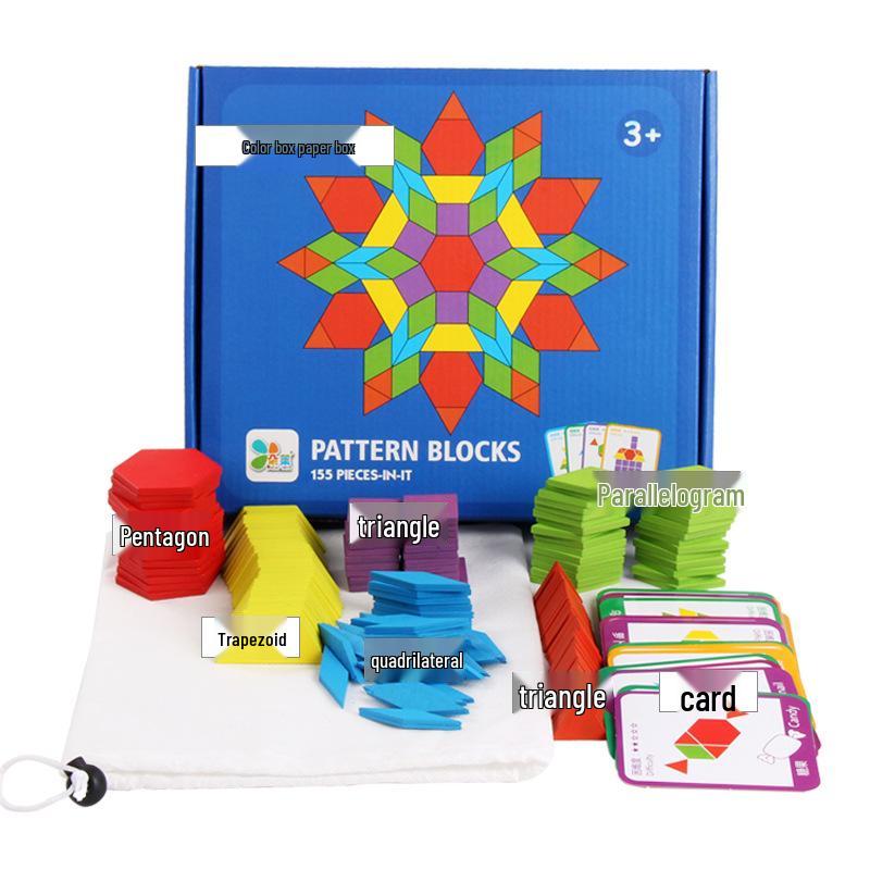 155-Piece Geometric Shape Tangram Puzzle Game for Early Childhood Education
