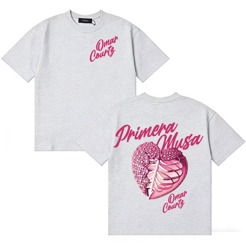 Rapper Omar Courtz Erste Muse Herz Grafiken Oberteile Unisex Damen Ästhetisches Gemütliches T-Shirt Übergroß Jugendliche Kurzarm-T-Shirt