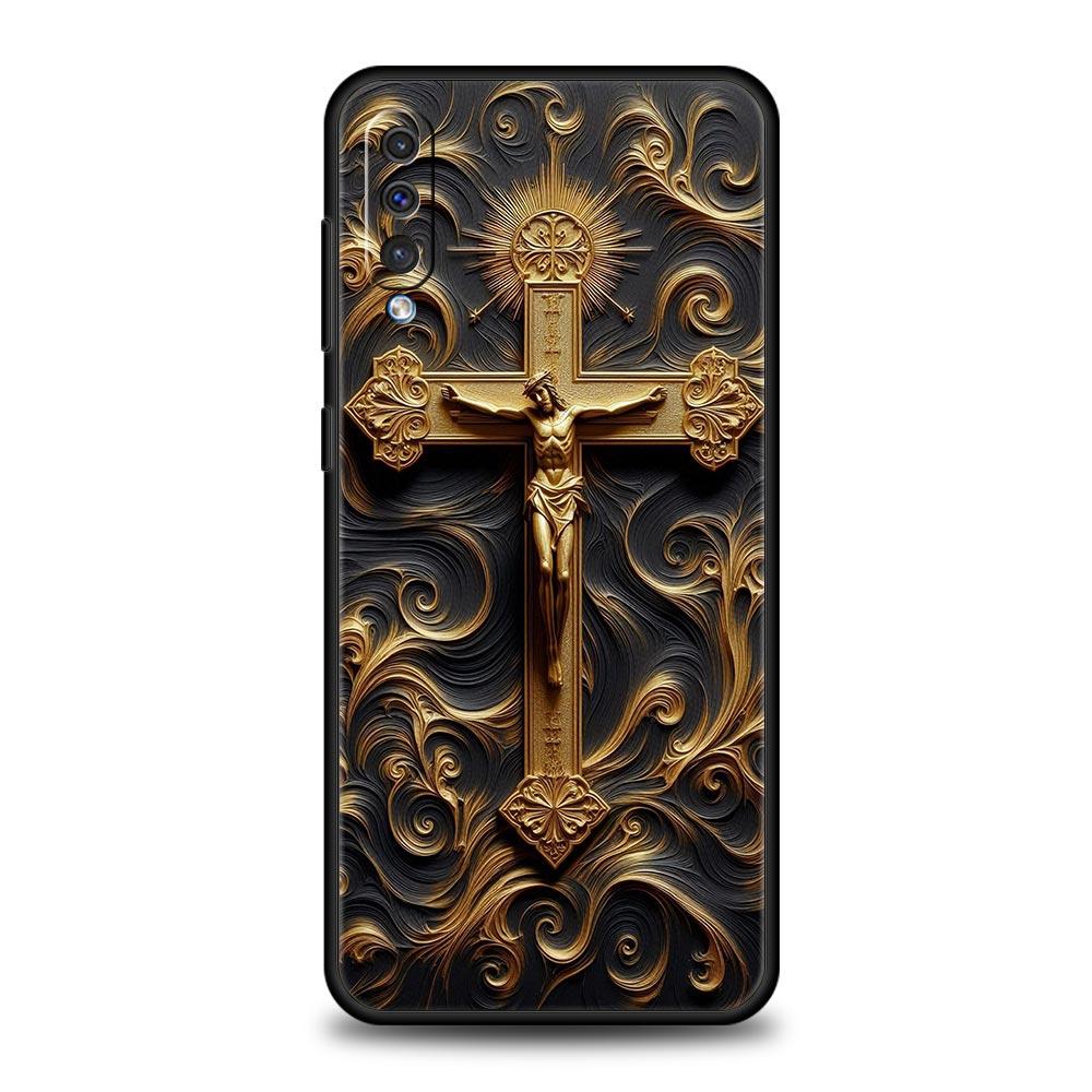 Cross Pattern Element Design Phone Case for Samsung Galaxy A56 A36 A26 A16 A34 A24 A42 A22 A20 A12 A40 A30 A10 5G Soft TPU Cover