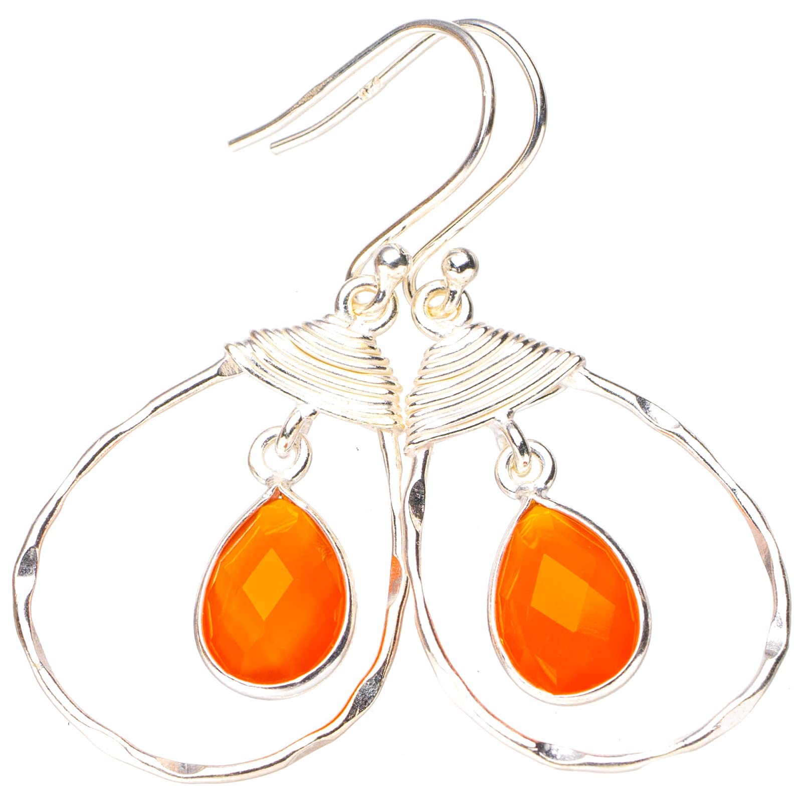 

StarGems® Natural Carnelian Handmade 925 Sterling Silver Earrings 1.75 E6922