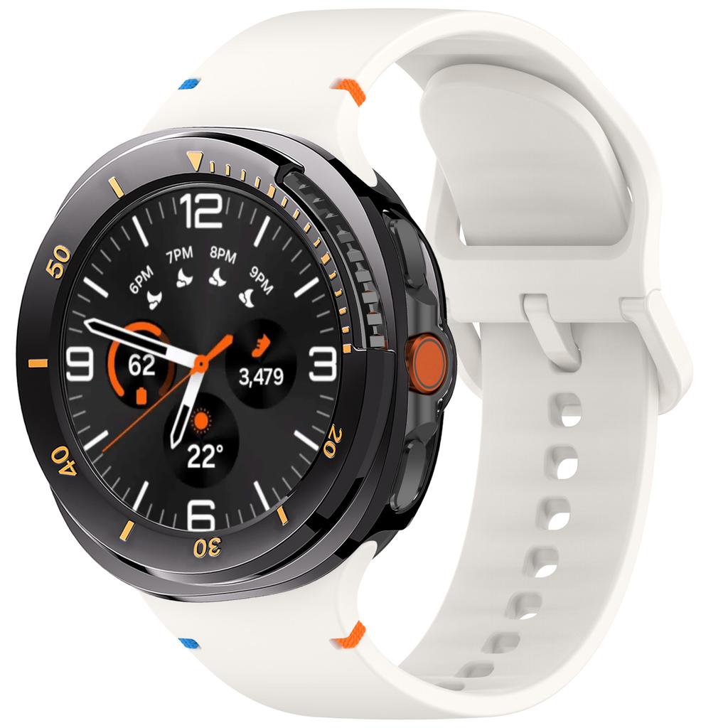 Silicone Band+Protective Case for Samsung Galaxy Watch 8 Classic 46mm Sport Strap Hard PC Bumper No Screen Film Watch Bracelet