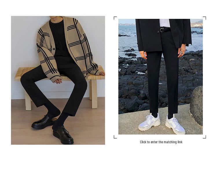 Autumn Men's Korean Trend Loose Knit Cardigan Sweater