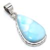 Natural Republic Larimar Gemstone 925 Solid Sterling Silver Pendant 1.50'' b2G76
