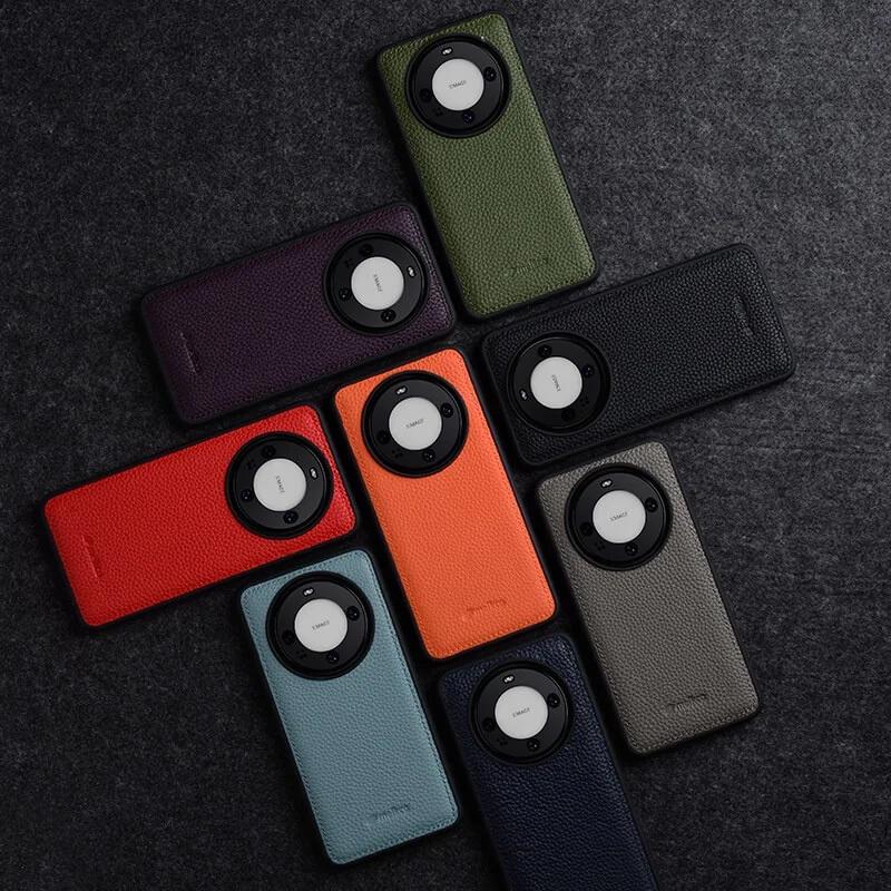 Melkco Genuine Cowhide Leather Case for Huawei Mate 60 Pro Plus Mate 60 Silicone Bumper Camera Protective Shockproof Back Cover
