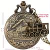 Quartz Pocket Watch Train Locomotive Engine Necklace Pendant Chain Train Accessory Best Gift