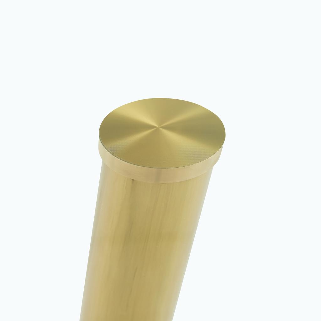 89 cm, Runder Esstisch aus gehärtetem Glas mit stabilen Beinen aus goldfarbenem Metall