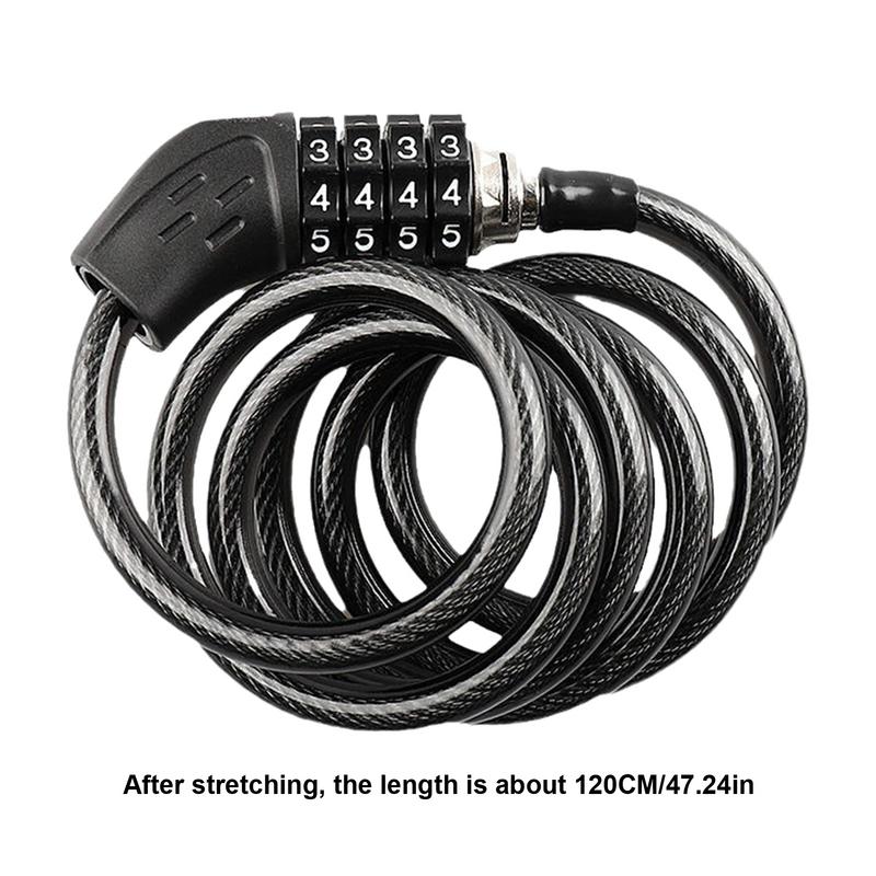 Cable Lock For Motorcycle Motorcycle Cable Lock 47Inches Security Lock Weatherproof Heavy Duty Motorcycle Lock Anti-Theft