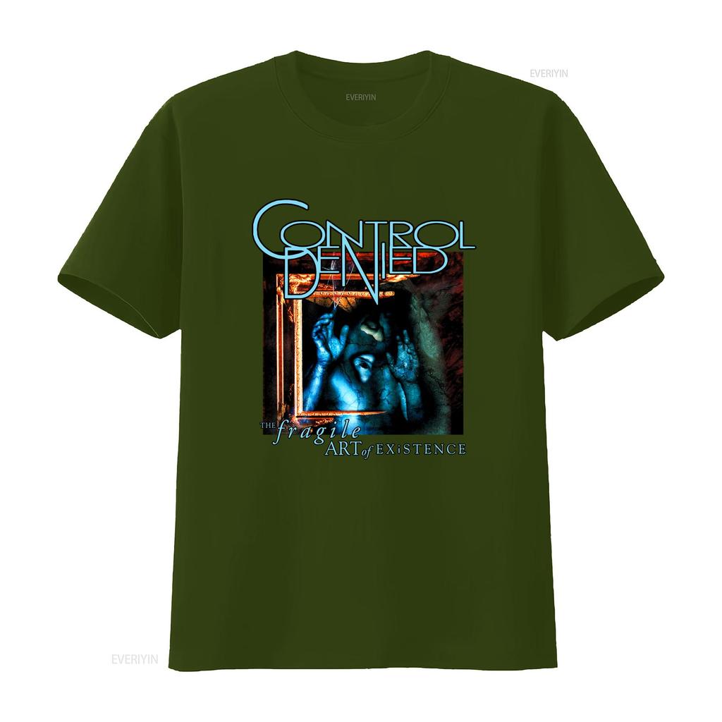 CONTROL DENIED The Fragile Art of Existence T Shirt for Rock Band Fans Vintage Washed Unisex Homme Breathable Casual Soft