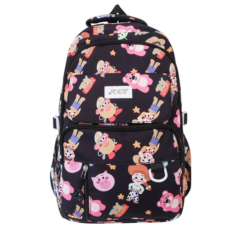 

Fashion Korean version lightweight backpack girls cute print going out leisure backpack large capacity primary and secondary school student schoolbag average size