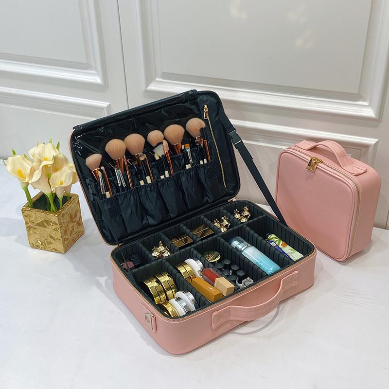 Nová dámská PU voděodolná kosmetická krabička Vysoká kvalita Přenosná kosmetická taška Velká kapacita PU Pouzdro na make-up