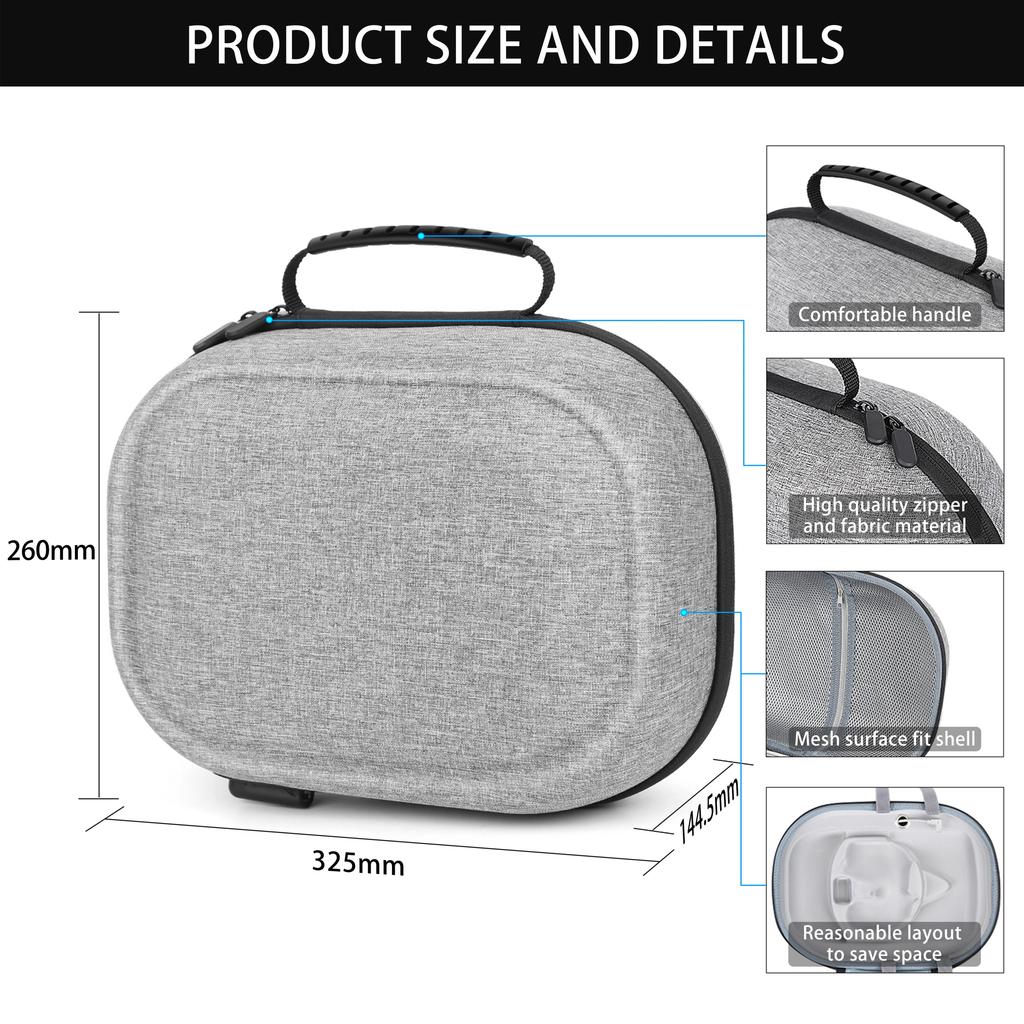 Hard Carrying Case with Charging Port for Oculus Quest 2/Meta, Hard Shell Carrying Travel Case Storage for VR Gaming Accessories