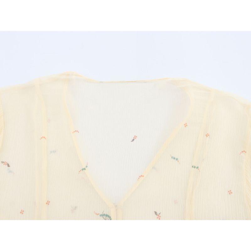 Kaslead New Arrival Women's Fashion Style Flower Print Long Sleeves Translucent Shirt 3752858 069