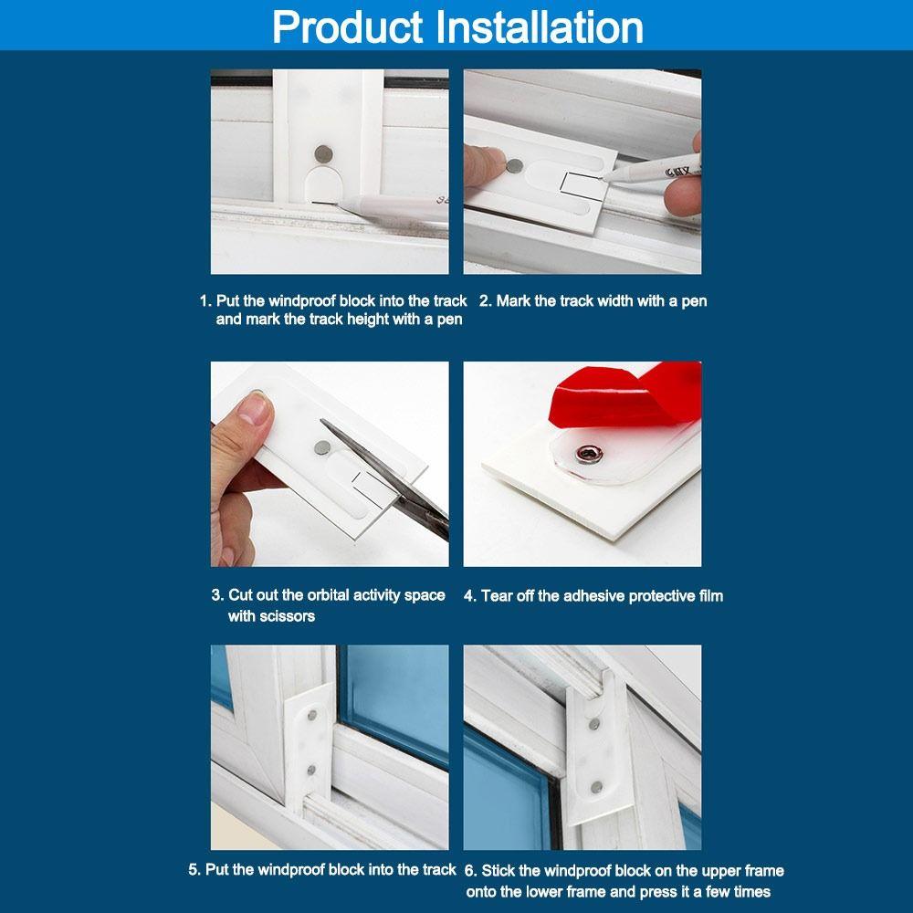 4Pcs/set Aluminum Alloy Door Window Windproof Block Dustproof Push-pull Window Buffer