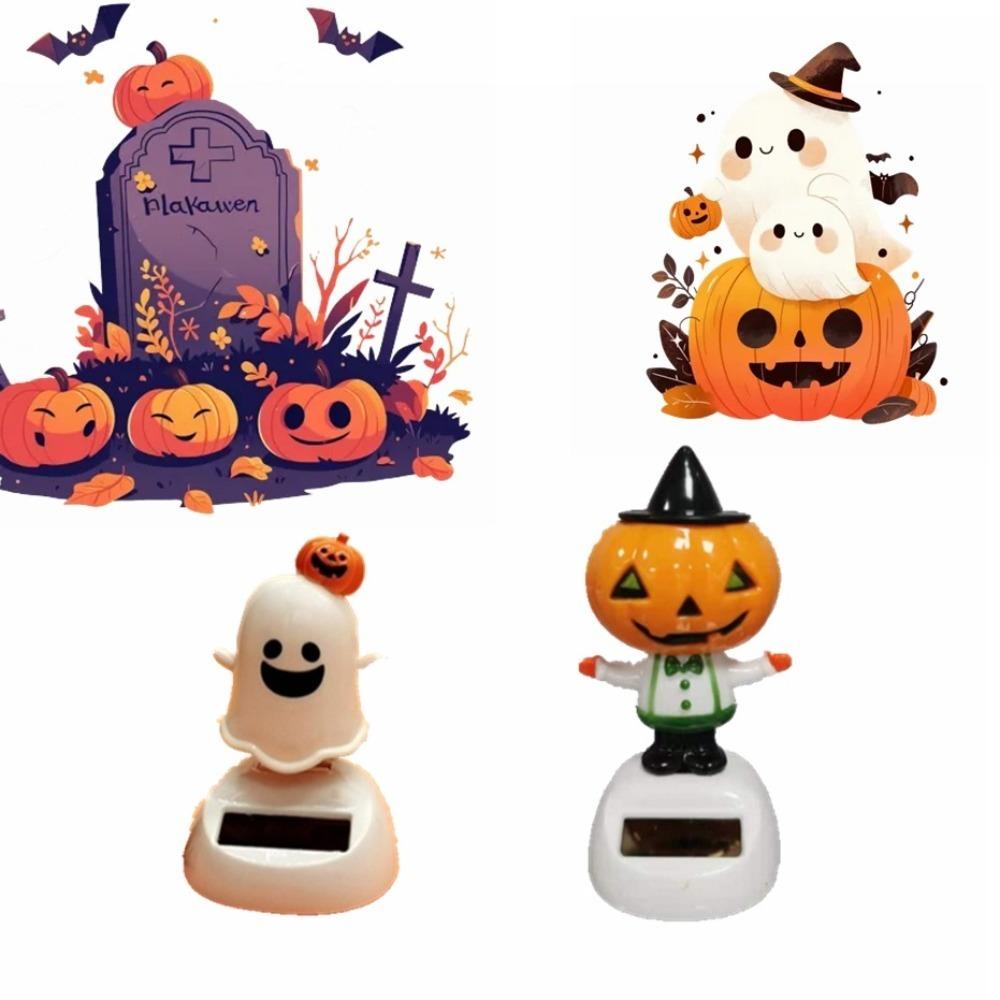 2pcs Pumpkin Halloween Ghost Toys Funny Car Decoration Cute Shaking Head Dolls  Halloween Gift