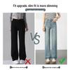 2025 Women's Light Wash High Waist Slimming Jeans: Straight, Narrow, and Wide Leg Styles for Spring & Autumn