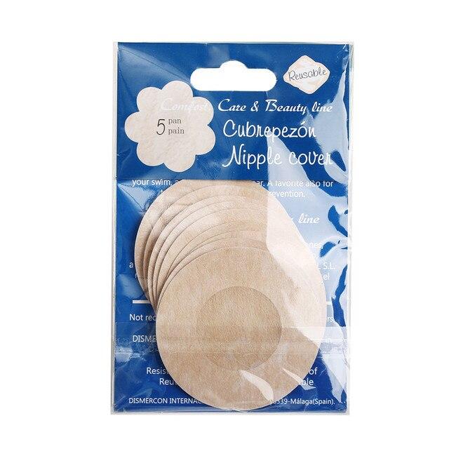 

Женские наклейки на соски Наклейки на грудь Лента для подтяжки груди Накладки на бюстгальтер Невидимые 5 пар/уп.Макияж Circular