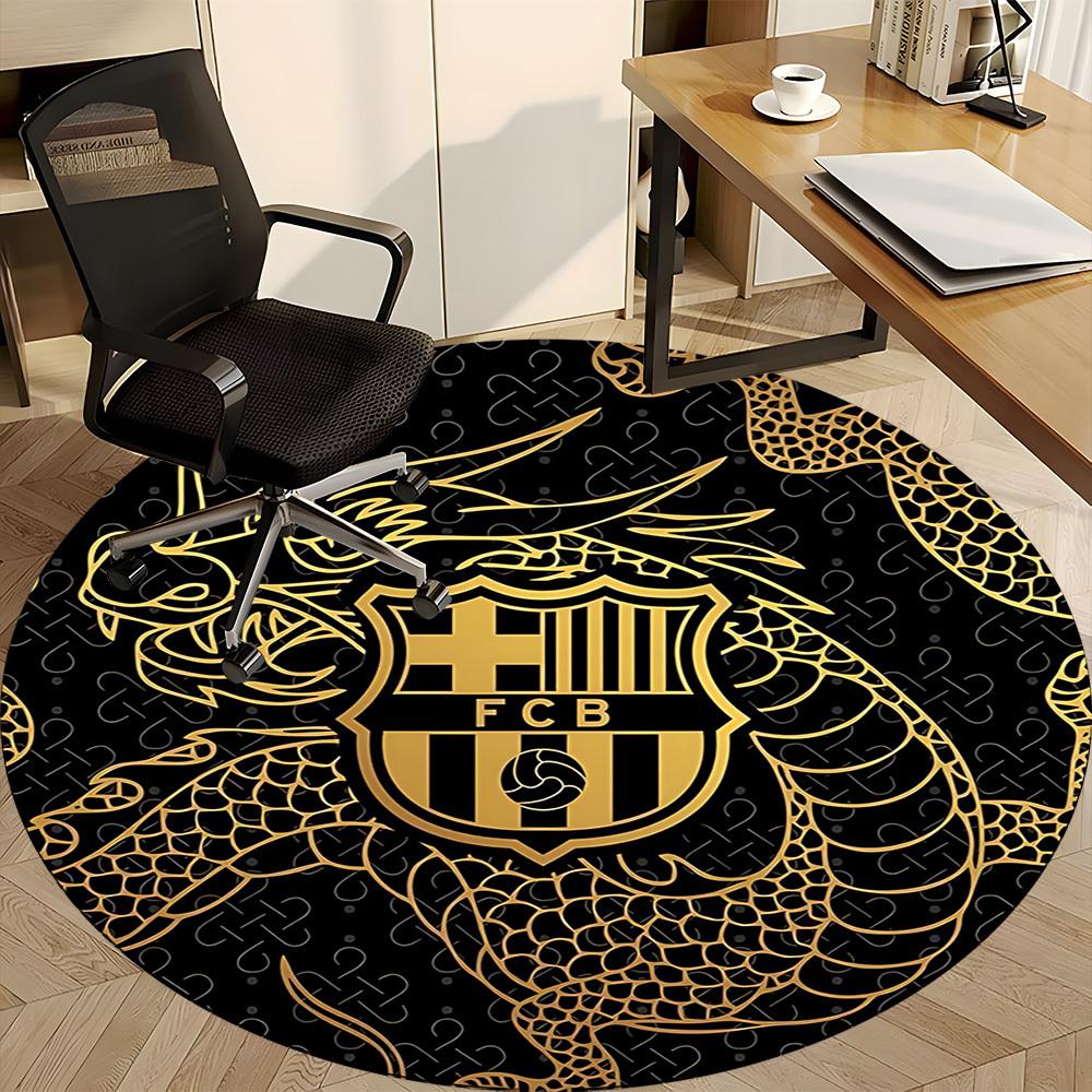 1pz Tappeto Rotondo da Ufficio Calcio Barcellona, Sotto Sedie da Ufficio Camera da Letto Soggiorno Decorazione Casa a1016265