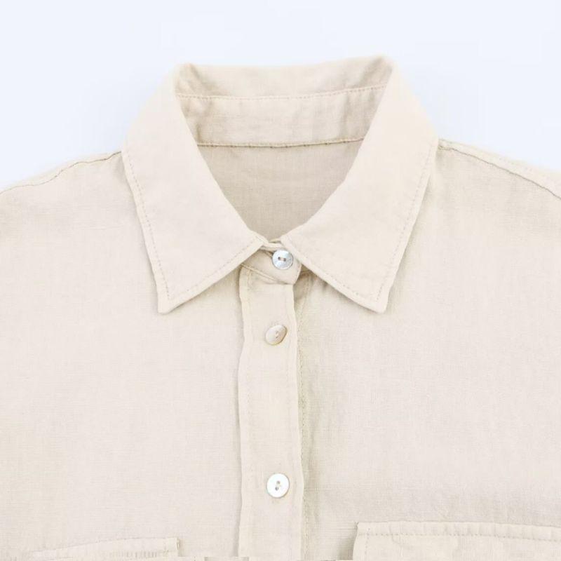 Kaslead New Women Clothes European and American Tuyere Pocket Decoration Blended Top Long Shorts 4043049 4043067