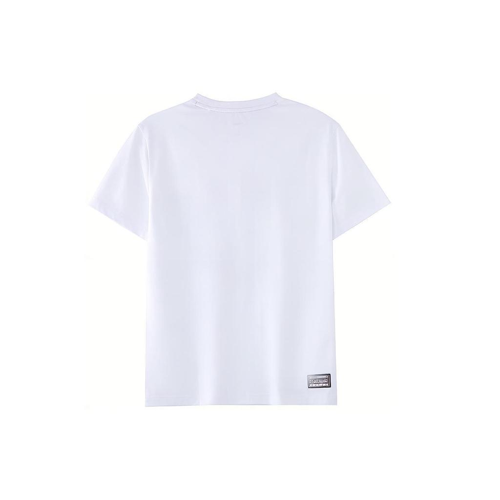 Li Ning Sports Fashion Series Letter Print Short Sleeve T-Shirt Men Tops White AHSM111-3