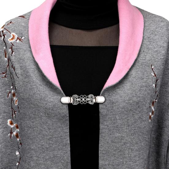 Sweater Duck Mouth Clips for Cardigans Vintage Shawl Cloak Clasp Rhinestone Cinching Clip for Women Shawl Shirt Dress