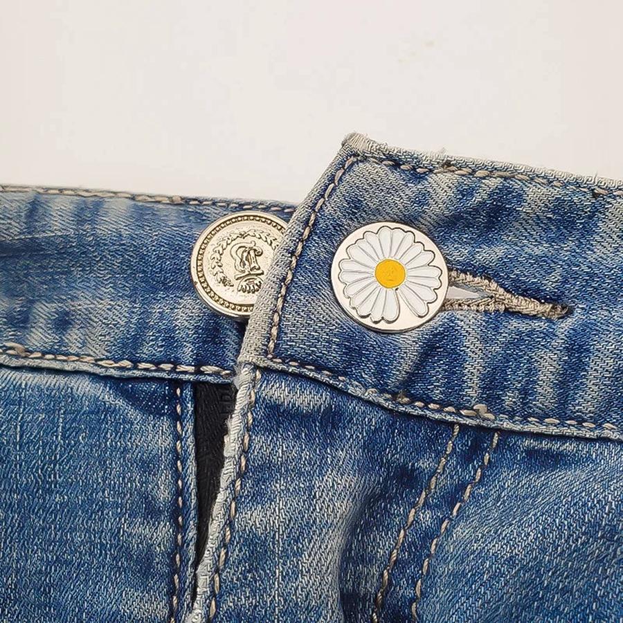 5Pcs Jeans Waist Extension Adjustable Button Spring Metal Elastic Buttons Trousers Pants Stretch General Extender Accessories