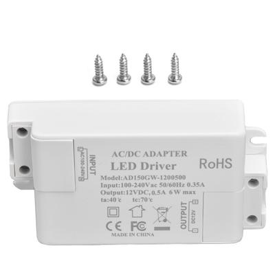 LED Driver Input AC100?240V 0.35A Output DC12V 0.5A 6W LED Transformer for Bathroom