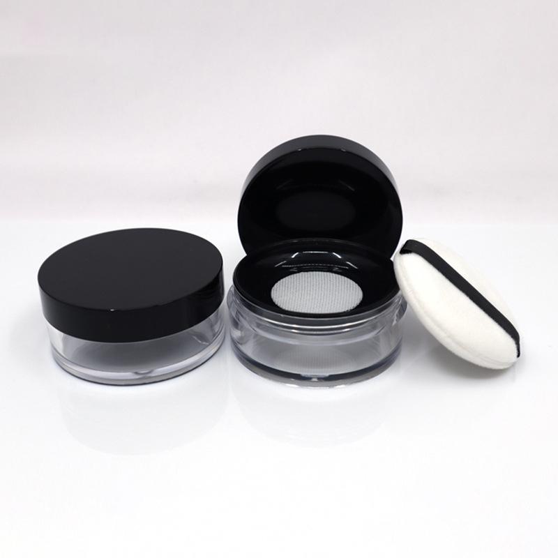 1pc 10g/20g Portable Plastic Powder Box Handheld Empty Loose Powder Pot With Sieve Mesh Cosmetic Travel Makeup Jar Container