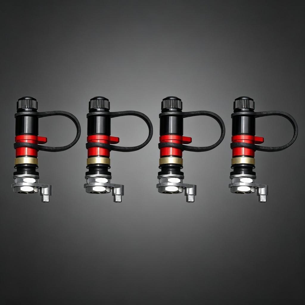4 Pieces Rapid-Release Tire Deflation Pressure Control Device Tethered Cap