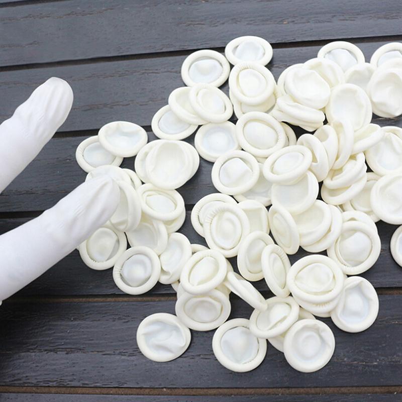 10 st/100 st/200 st Engångs Latex Gummi Fingerborgar Set Fingertoppsskydd Handskar