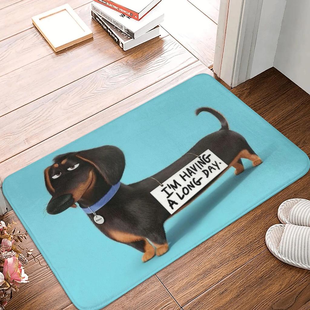 Modern and Fun Dachshund Patterns DoorMat, Non-slip Carpet, Suitable for Living Room, Bedroom, Bathroom, Holiday Home Decoration