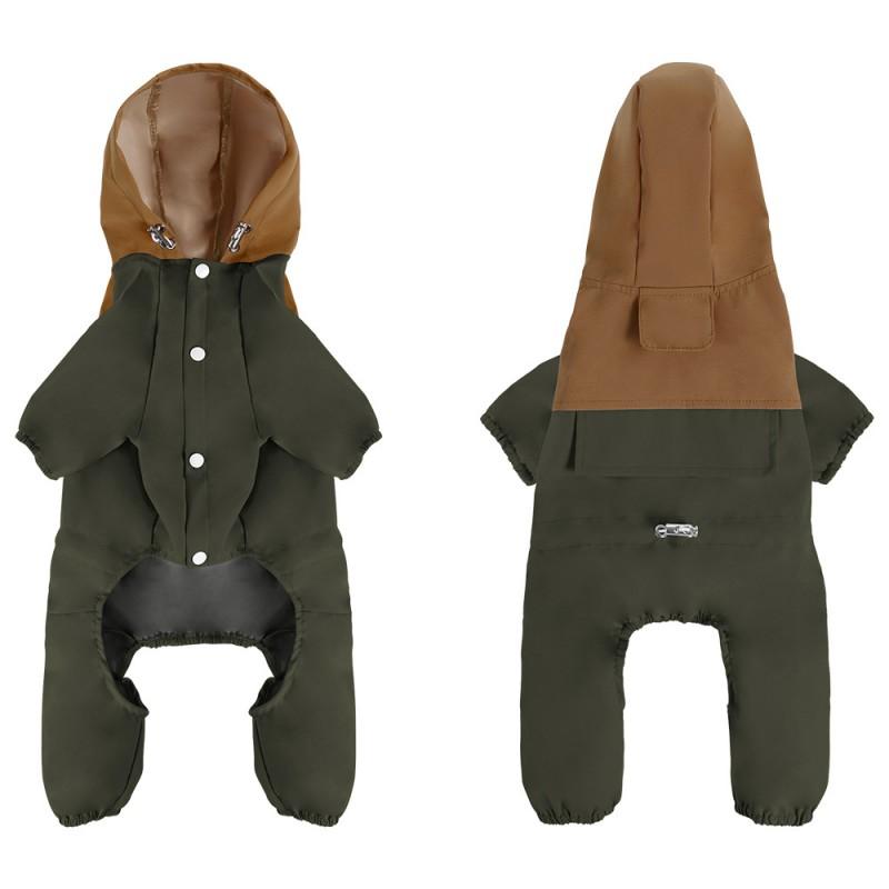 Waterproof Pet Raincoat Small To Medium Dogs Four-Legged All-Weather Outdoor Coat In Classic British Style