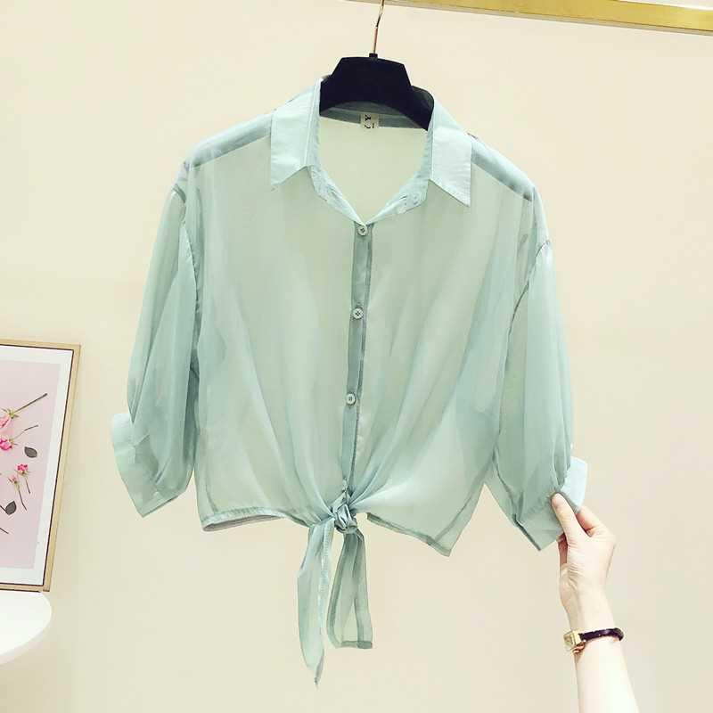 2023 Summer Chiffon Sunscreen Shawl Cardigan Women's Top Cover-up